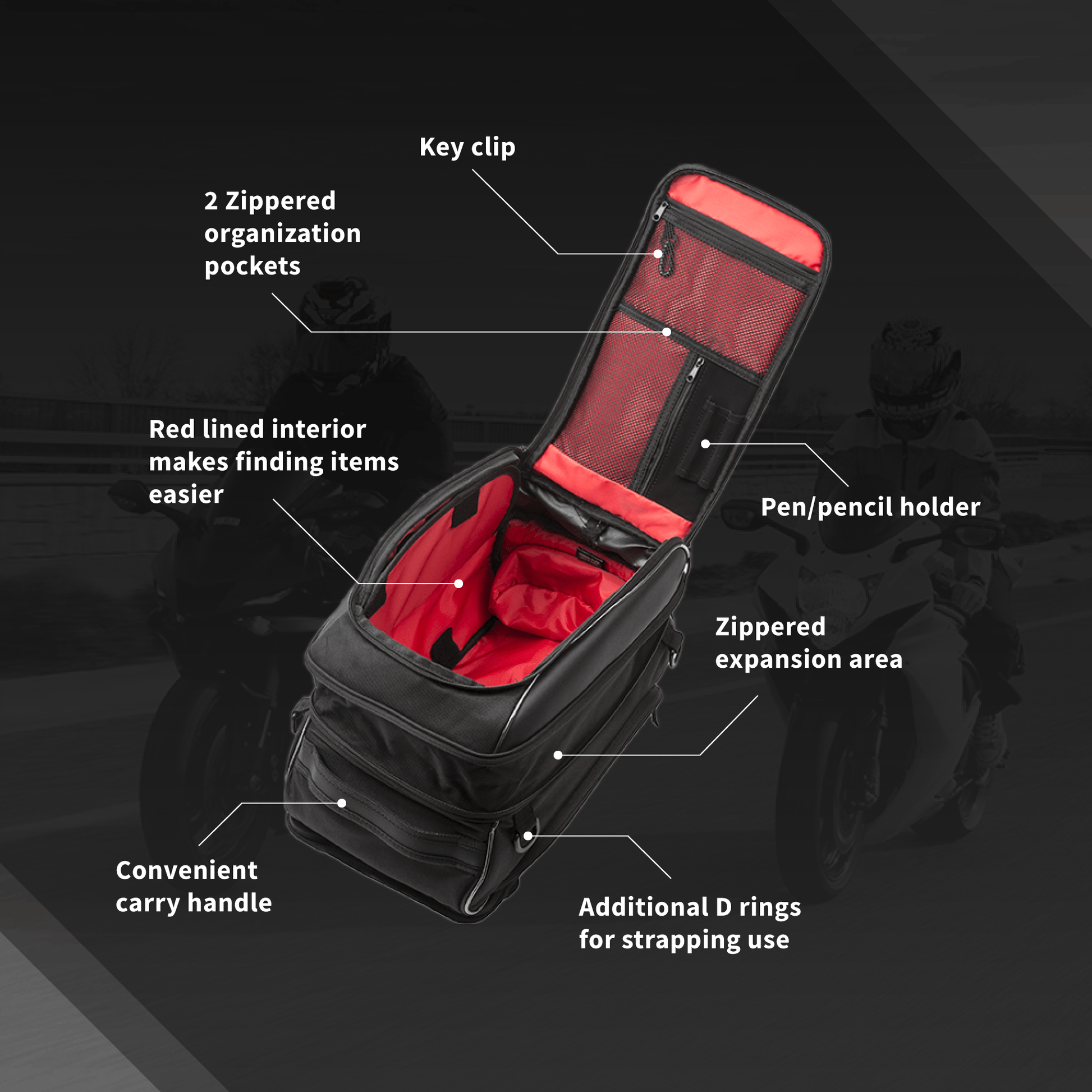Fly Racing 6245 479 - 10500 Tail Bag with Expandable Storage and Rain Cover - Moto - House MX
