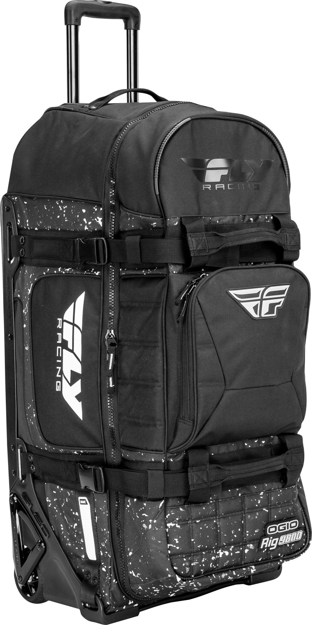 Fly Racing Ogio Rig 9800 Gear Bag Black/White - Heavy - Duty Wheeled Travel Bag with Foam Panel Protection - Moto - House MX