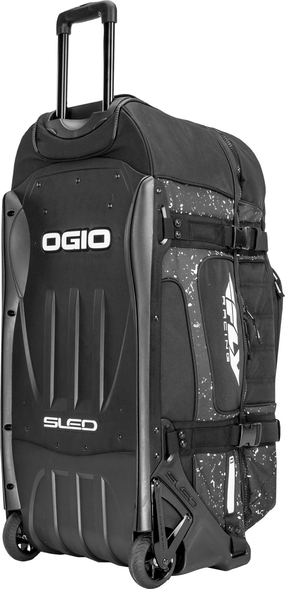 Fly Racing Ogio Rig 9800 Gear Bag Black/White - Heavy - Duty Wheeled Travel Bag with Foam Panel Protection - Moto - House MX
