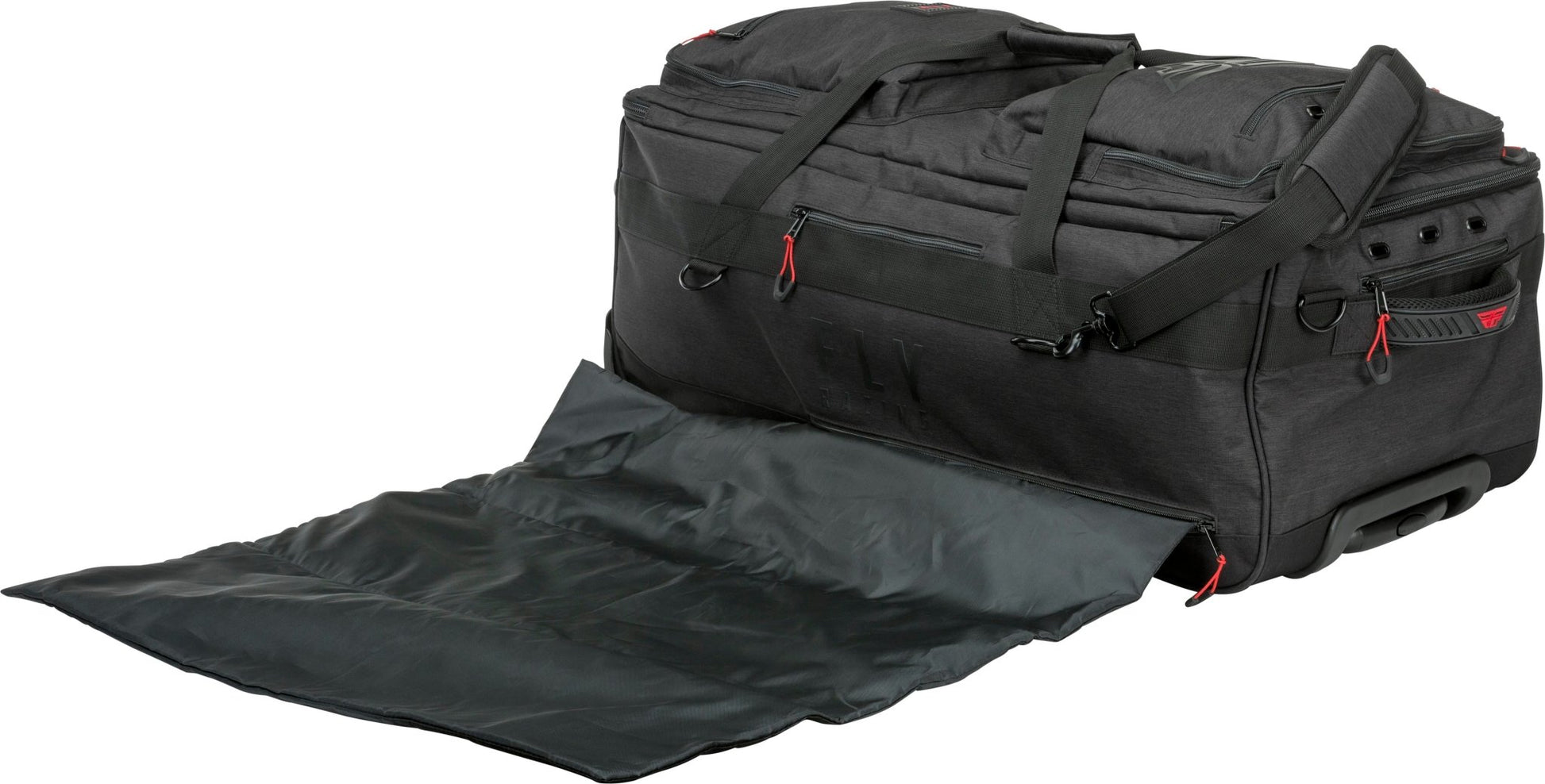 FLY Racing Tour Roller Bag Black with Telescoping Handle and 80L Capacity - Moto - House MX