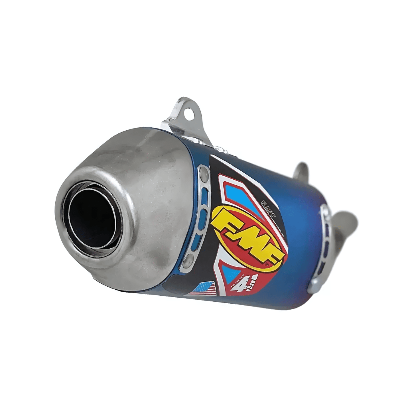 FMF Aluminum Mini Factory 4.1 RCT Blue Ti - 041593 - (Slip - On) - 2019 - 2024 Honda CRF110F - Moto - House MX