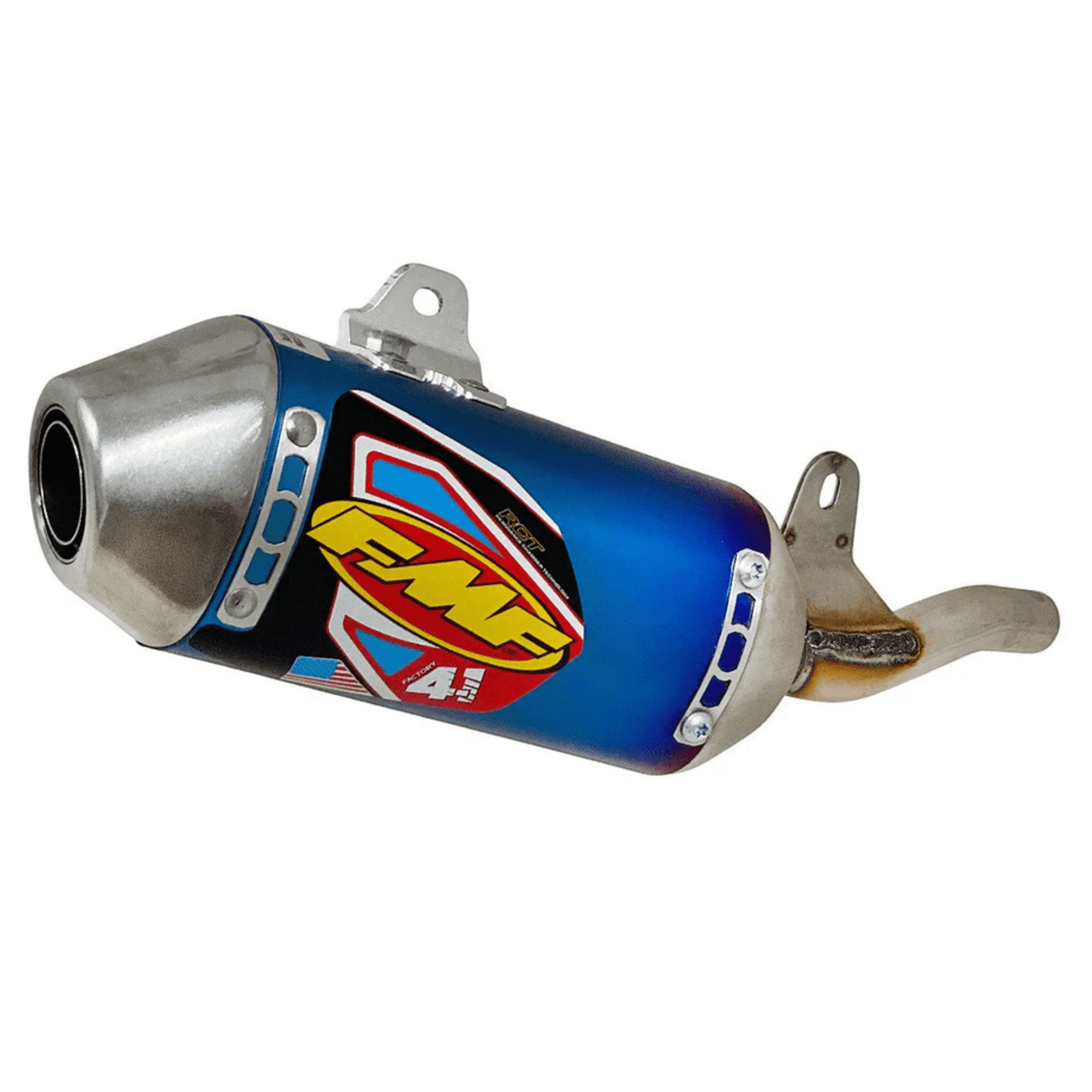 FMF Aluminum Mini Factory 4.1 RCT Blue Ti - 041593 - (Slip - On) - 2019 - 2024 Honda CRF110F - Moto - House MX