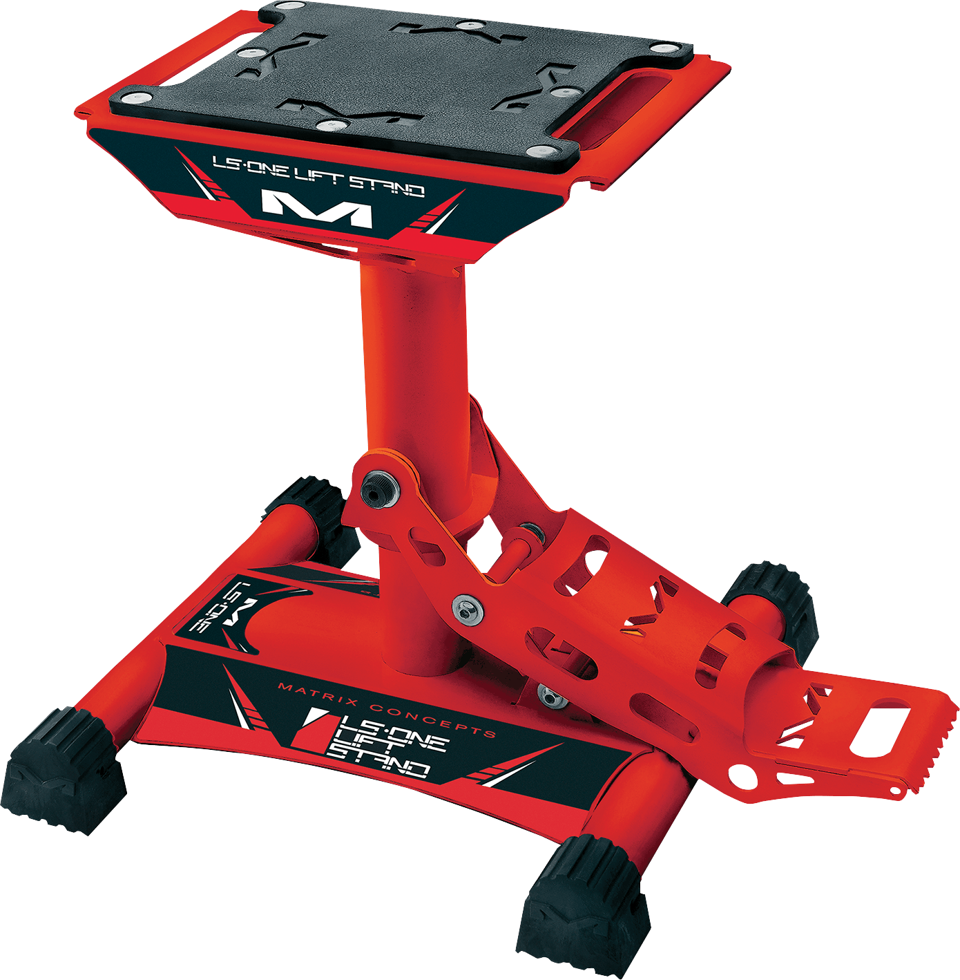 MATRIX CONCEPTS, LLC LS1 - 102 Solid Red Motorcycle Stand - Adjustable Height and Durable Rubber Top - Moto - House MX