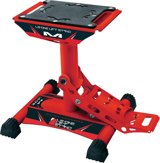 MATRIX CONCEPTS, LLC LS1 - 102 Solid Red Motorcycle Stand - Adjustable Height and Durable Rubber Top - Moto - House MX