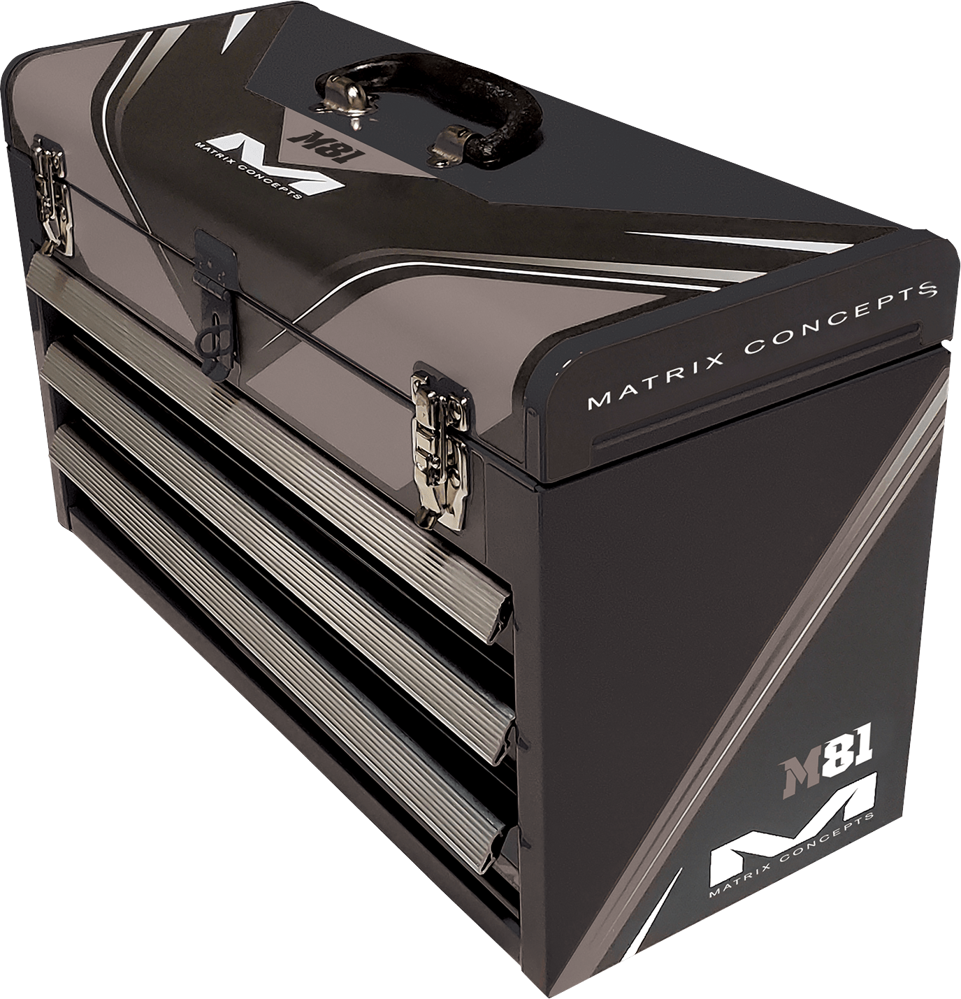 MATRIX CONCEPTS, LLC M81 Worx Box - Black/Grey M81 - 100 with Full - Extension Drawers and Secure Locking - Moto - House MX