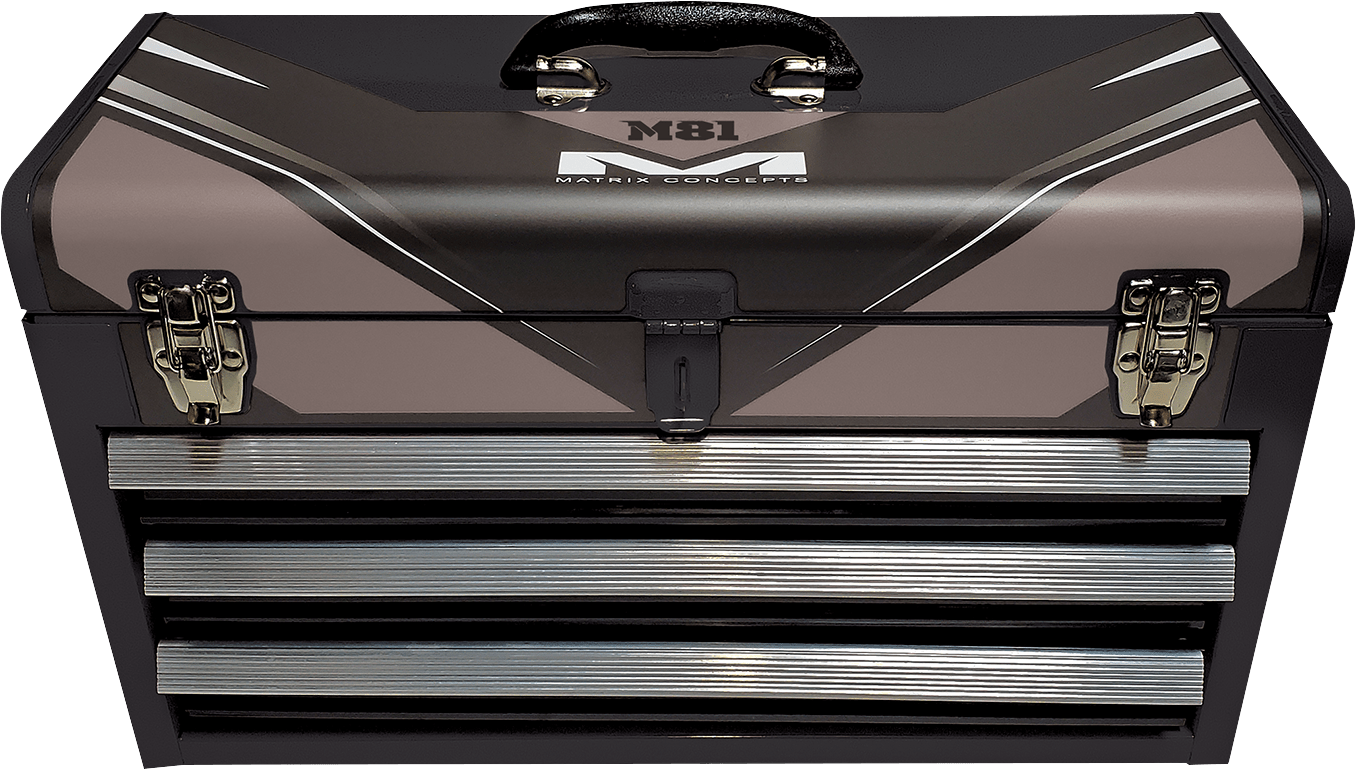 MATRIX CONCEPTS, LLC M81 Worx Box - Black/Grey M81 - 100 with Full - Extension Drawers and Secure Locking - Moto - House MX