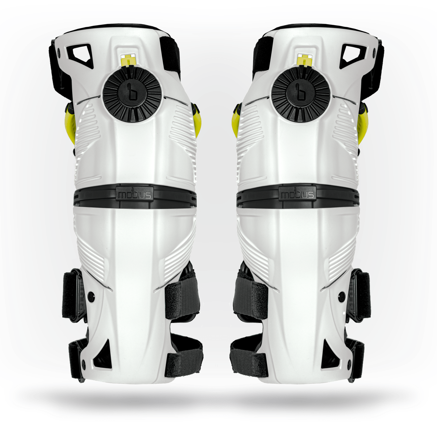 Mobius X8 Knee Braces - Ultimate Protection & Comfort! - White/Yellow - Pair - Moto - House MX