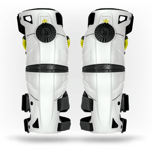 Mobius X8 Knee Braces - Ultimate Protection & Comfort! - White/Yellow - Pair - Moto - House MX