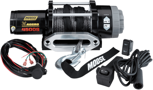 MOOSE OFFROAD 4500 lb Winch with Synthetic Rope, Part Number 104311 - Moto - House MX