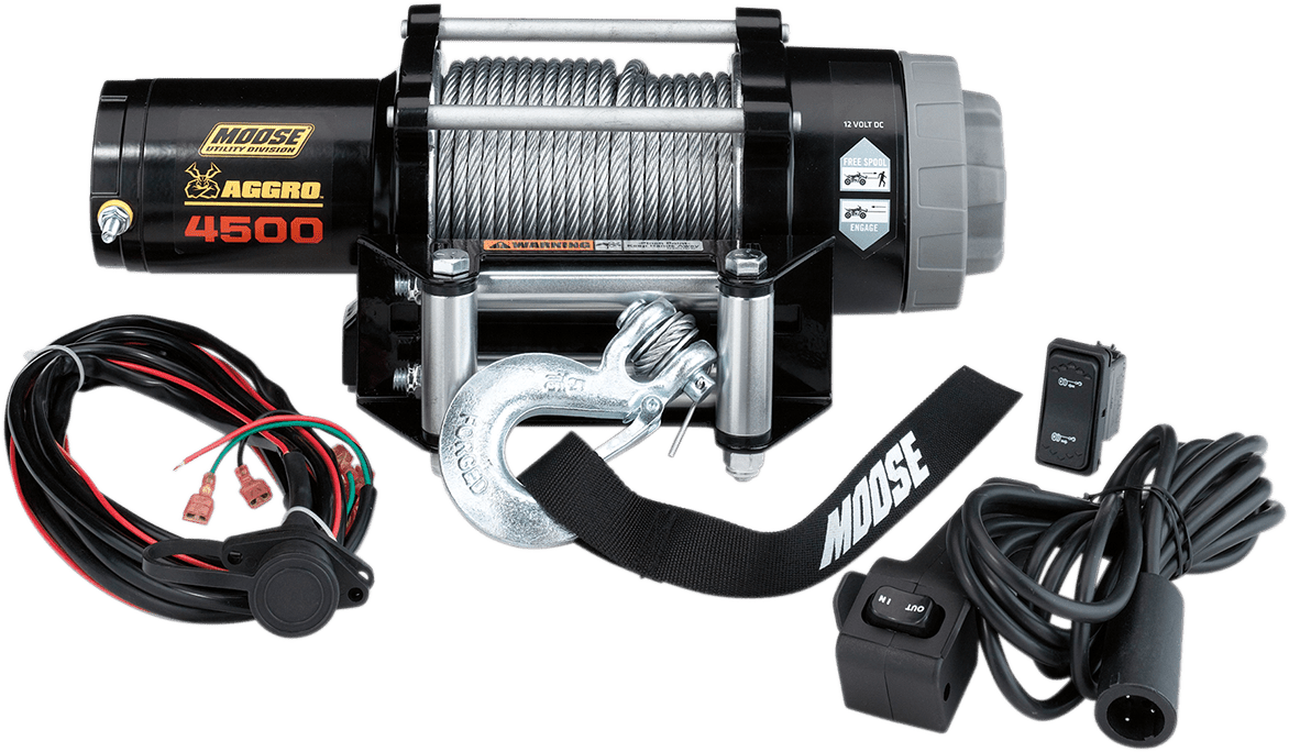 Moose Offroad 4500 lb Winch with Wire Rope - Part Number 104310 - Moto - House MX