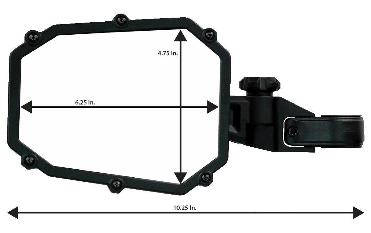 MOOSE OFFROAD Moose Offroad MUTVMIR - ES1 - CCS Side View Octagon Mirror with Custom Clamp System for UTVs MUTVMIR - ES1 - CCS - Moto - House MX