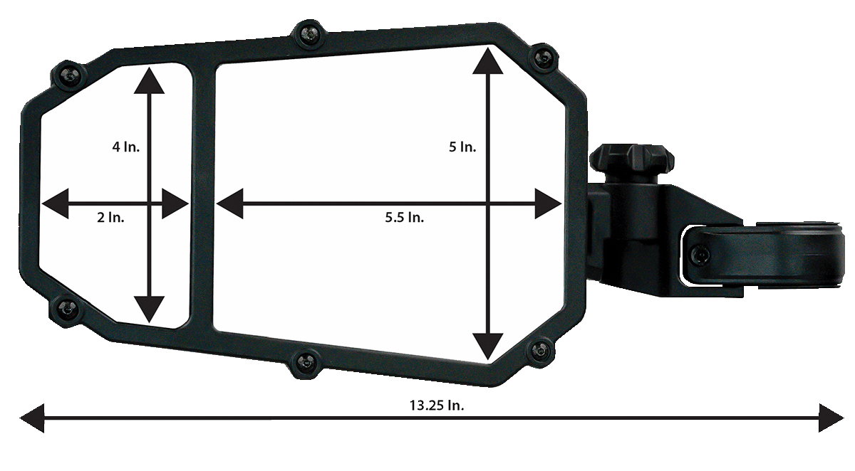 MOOSE OFFROAD Moose Offroad MUTVMIR - ES2 - CCS Side View Octagon Mirror with Custom Clamp System in Black MUTVMIR - ES2 - CCS - Moto - House MX