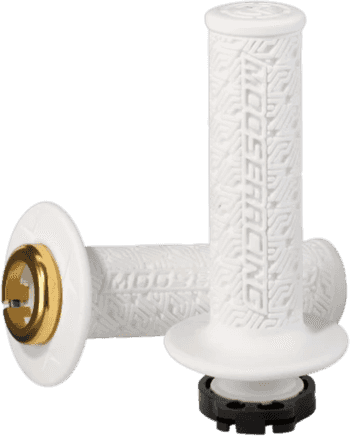 MOOSE RACING 36 SERIES CLAMP - ON GRIPS - White/Gold - 0630 - 2536 - Moto - House MX