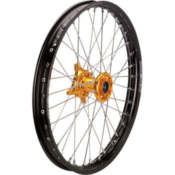 Moose Racing SX - 1 Complete Wheel - Front - Black Wheel / Gold Hub - 21"x1.60" - Suzuki RM - Z250 / RM - Z450 - Moto - House MX