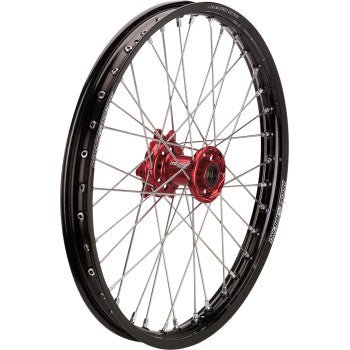 Moose Racing SX - 1 Complete Wheel - Front - Black Wheel/Red Hub - 21"x1.60" - Honda CRF250R / CRF450R - Moto - House MX