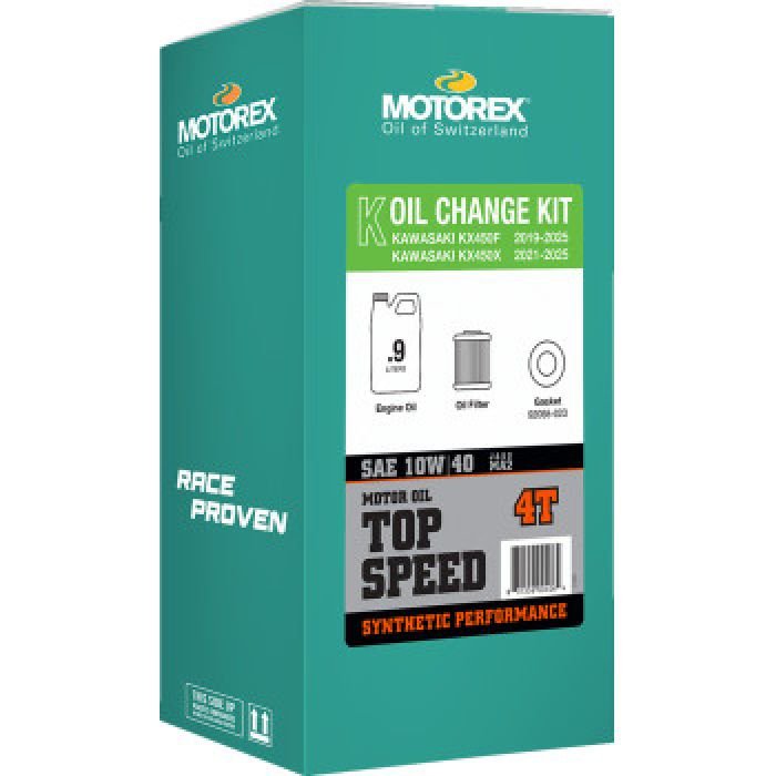 Motorex 10W - 40 Oil Change Kit 2019 - 2026 KX450/KX450X Top Speed 4T Full - Synthetic - Moto - House MX