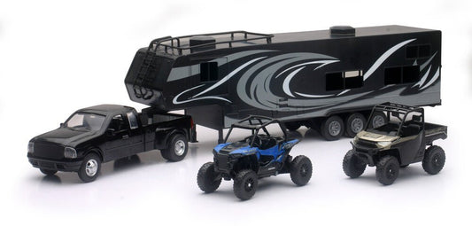 NEW - RAY - 37046 - REPLICA PICK UP TOY HAULER W/POLARIS VEHICLES SET - Moto - House MX