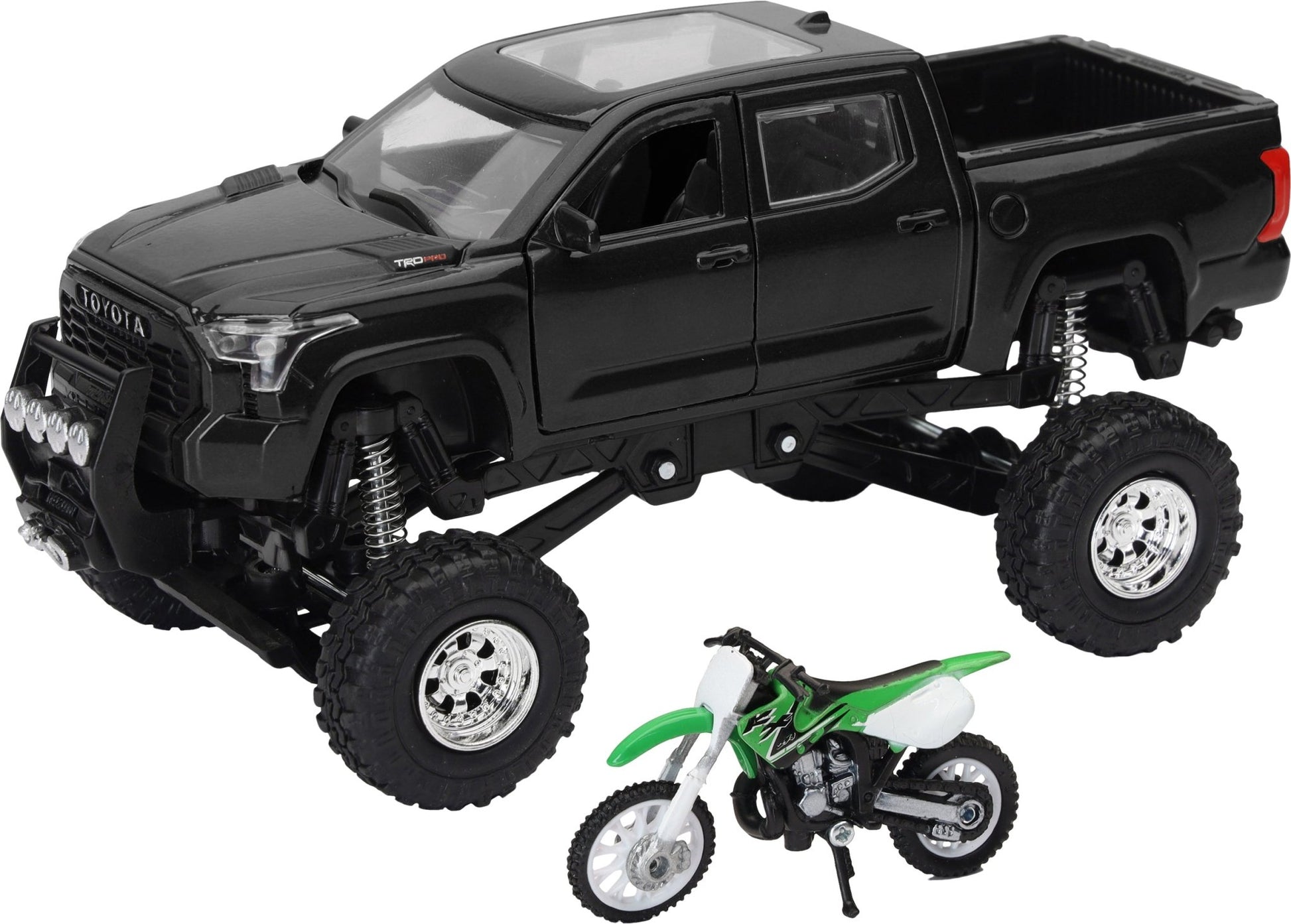 NEW - RAY NEW - RAY Replica 4x4 Truck and Dirt Bike Set - Kawasaki Tundra Black - Part No. SS - 54446 - Fits Off - Road Vehicles and Motocross Models SS - 54446 - Moto - House MX