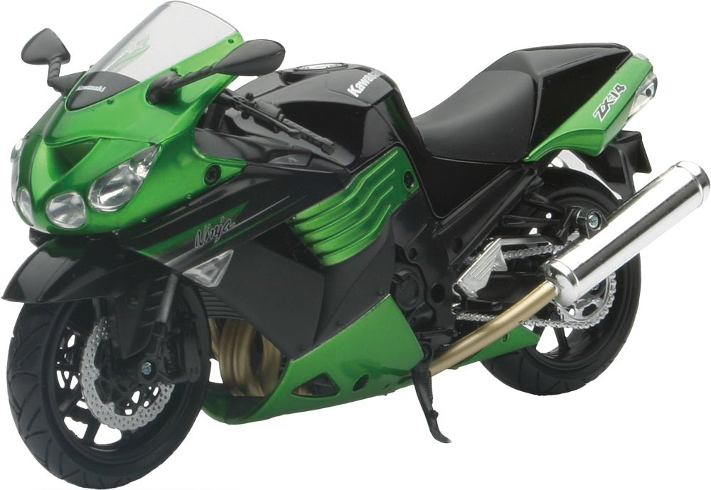 NEW - RAY - Replica 1:12 Super Sport Bike 2011 Kawasaki ZX14 Green - 57433B - Moto - House MX