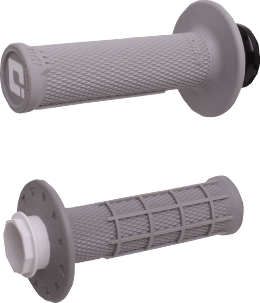 ODI Micro - X Half - Waffle v2 Lock - On Grips - Gray/Silver H36MXG - Moto - House MX