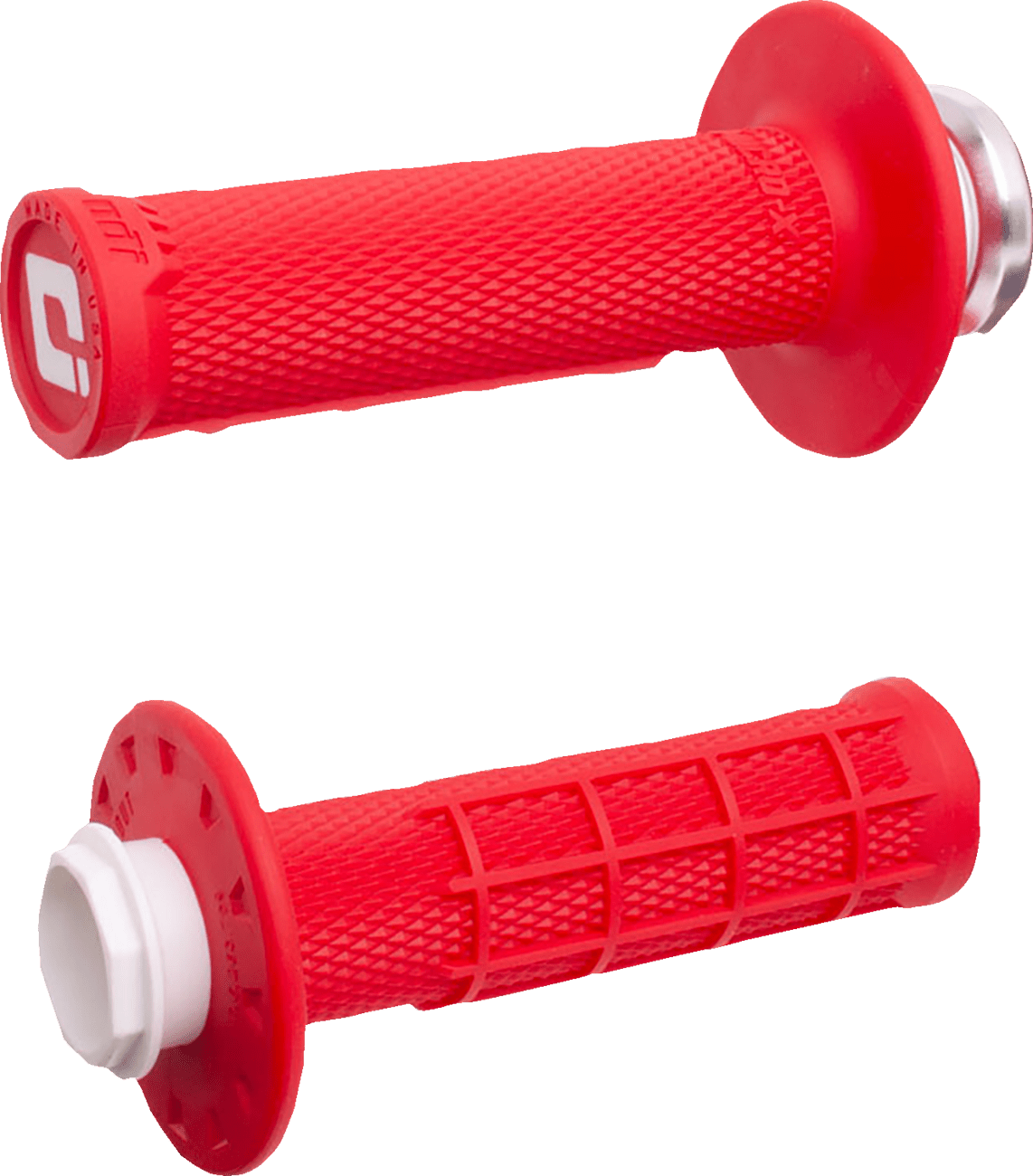 ODI Micro - X Half - Waffle v2 Lock - On Grips Red/White H36MXR Youth MX - Moto - House MX