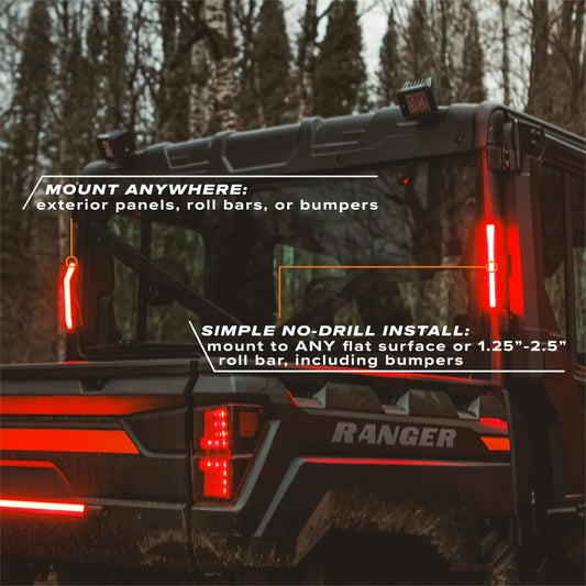 RAVEK 69-102 8-Inch LED Pulse Brake Light Pair for Yamaha Wolverine RMAX2 RMAX4 X2 X4 - Moto-House MX