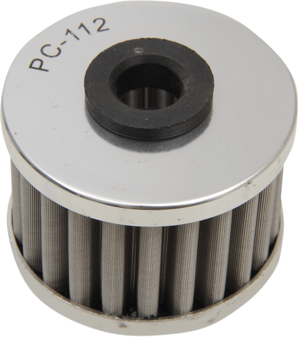 PC RACING Flo? Stainless Steel Oil Filter PC112 for Honda, Kawasaki, and Polaris - Moto - House MX