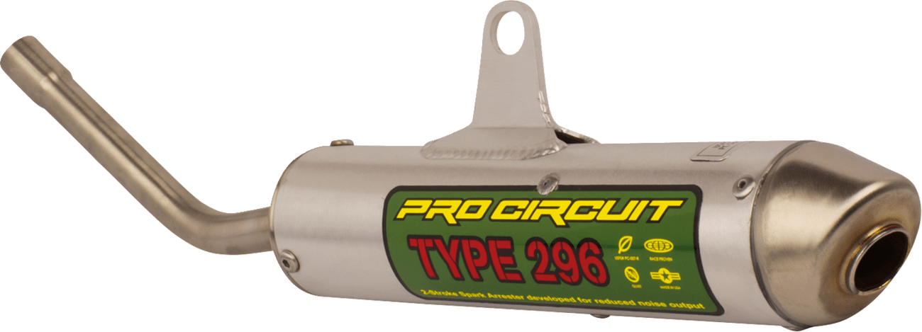 PRO CIRCUIT Type 296 S/A Silencer - KTM 85 - Part 1352585 - Aluminum and Stainless Steel - Fits KTM 85 Models - Moto - House MX
