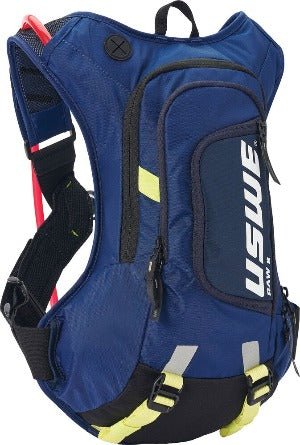USWE Moto Hydro 12 L - Hydration Pack 3.0 Liter - Bounce Free - Carbon Black, Factory Blue, and Factory Orange - Moto - House MX