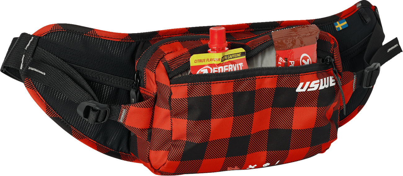 USWE Waist Hip Pack 2L Flannel Red 5202083048 MTB Enduro Moto Hydration Belt - Moto - House MX