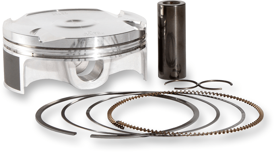 Vertex VTK22189B Top End Piston Kit Cast Replica with 53.94mm aluminum alloy piston, rings, pins, circlips, top end gaskets, and wrist pin bearing for 1992-1997 Honda CR125R.