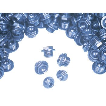 WORKS CONNECTION 0950 - 0086 Aluminum Oil Filler Plug - Blue - Kawasaki/Suzuki/Yamaha/Honda - Moto - House MX