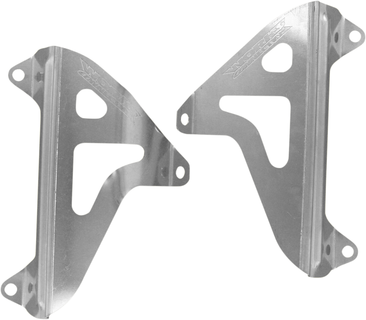 WORKS CONNECTION 18 - 074 Radiator Brace Set - Silver - Yamaha YZ250/YZ250X 2002 - 2024 - Moto - House MX