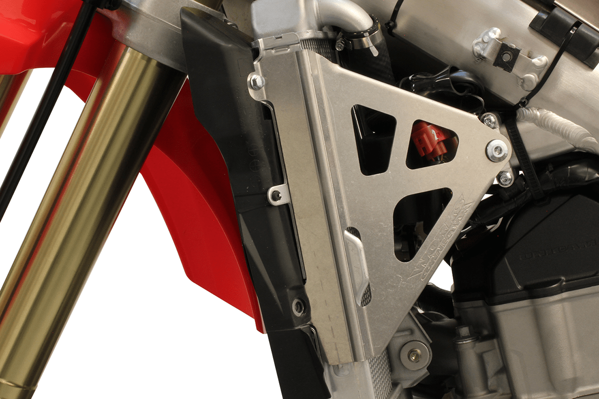 WORKS CONNECTION 18 - 708 Radiator Brace Set - Silver - Honda CRF450R/CRF450RX 2017 - 2018 - Moto - House MX