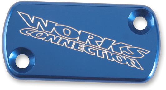 WORKS CONNECTION Anodized Billet Aluminum Front Brake Reservoir Cover - Blue (Part 21 - 000) - Moto - House MX
