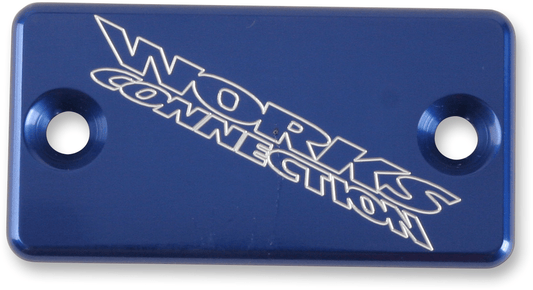WORKS CONNECTION Anodized Billet Aluminum Front Brake Reservoir Cover - Blue (Part No. 21 - 030) - Moto - House MX