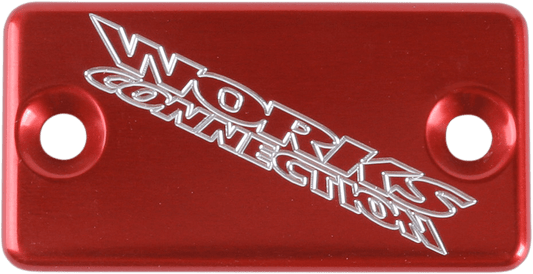 Works Connection Anodized Billet Aluminum Front Brake Reservoir Cover - Red (Part 21 - 025) - Moto - House MX