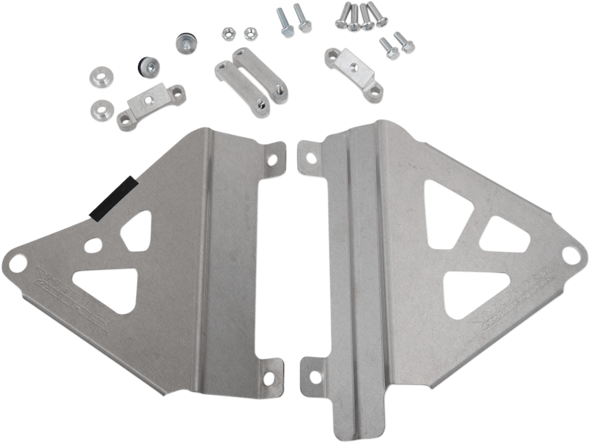 WORKS CONNECTION Honda 18 - 719 Radiator Brace Set in Silver - Moto - House MX
