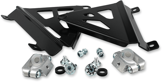 WORKS CONNECTION Radiator Brace Set for Kawasaki 18 - B198 in Black - Moto - House MX