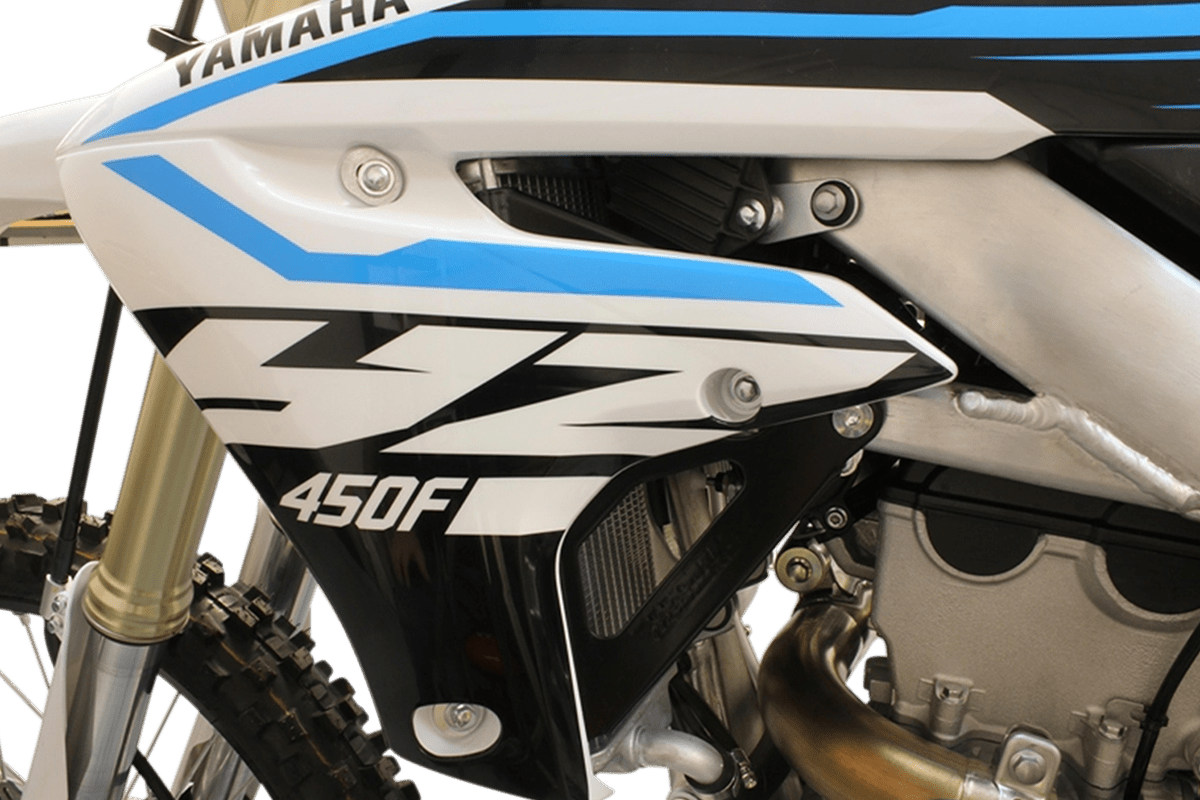 WORKS CONNECTION Radiator Brace Set for Yamaha 18 - B268, Black - Reinforces Radiators and Prevents Damage - Moto - House MX