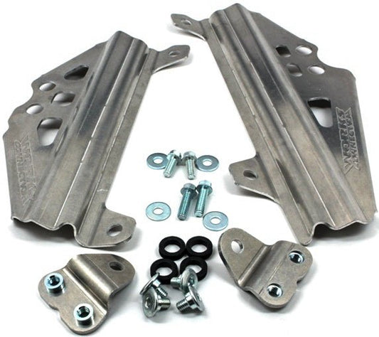 WORKS CONNECTION Radiator Braces Silver RM - Z450 2018–2024 CNC Aluminum - 18 - 496 - Moto - House MX