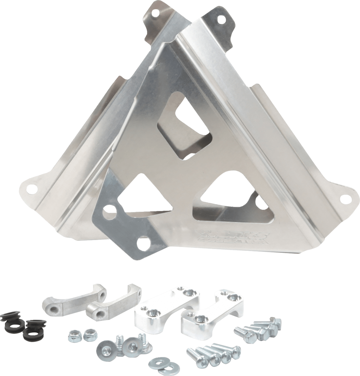 WORKS CONNECTION Yamaha 18 - 269 Radiator Brace Set in Silver - Moto - House MX