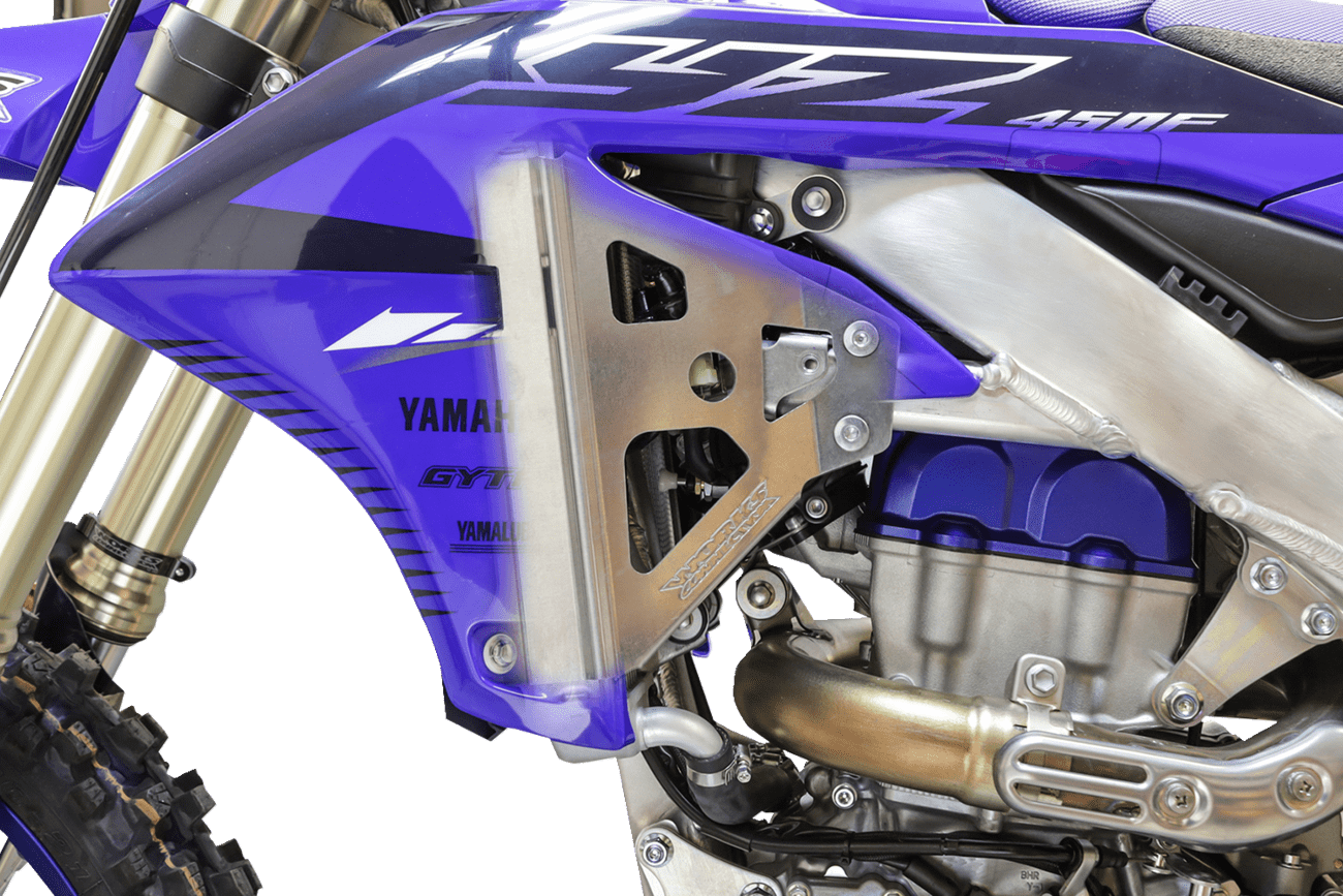 WORKS CONNECTION Yamaha 18 - 269 Radiator Brace Set in Silver - Moto - House MX