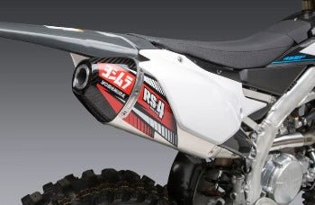 Yoshimura RS - 4 Aluminum Canister/Carbon Fiber End Cap Exhaust Slip - On - 234832D320 - 2020 - 2022 Yamaha YZ450F - Moto - House MX