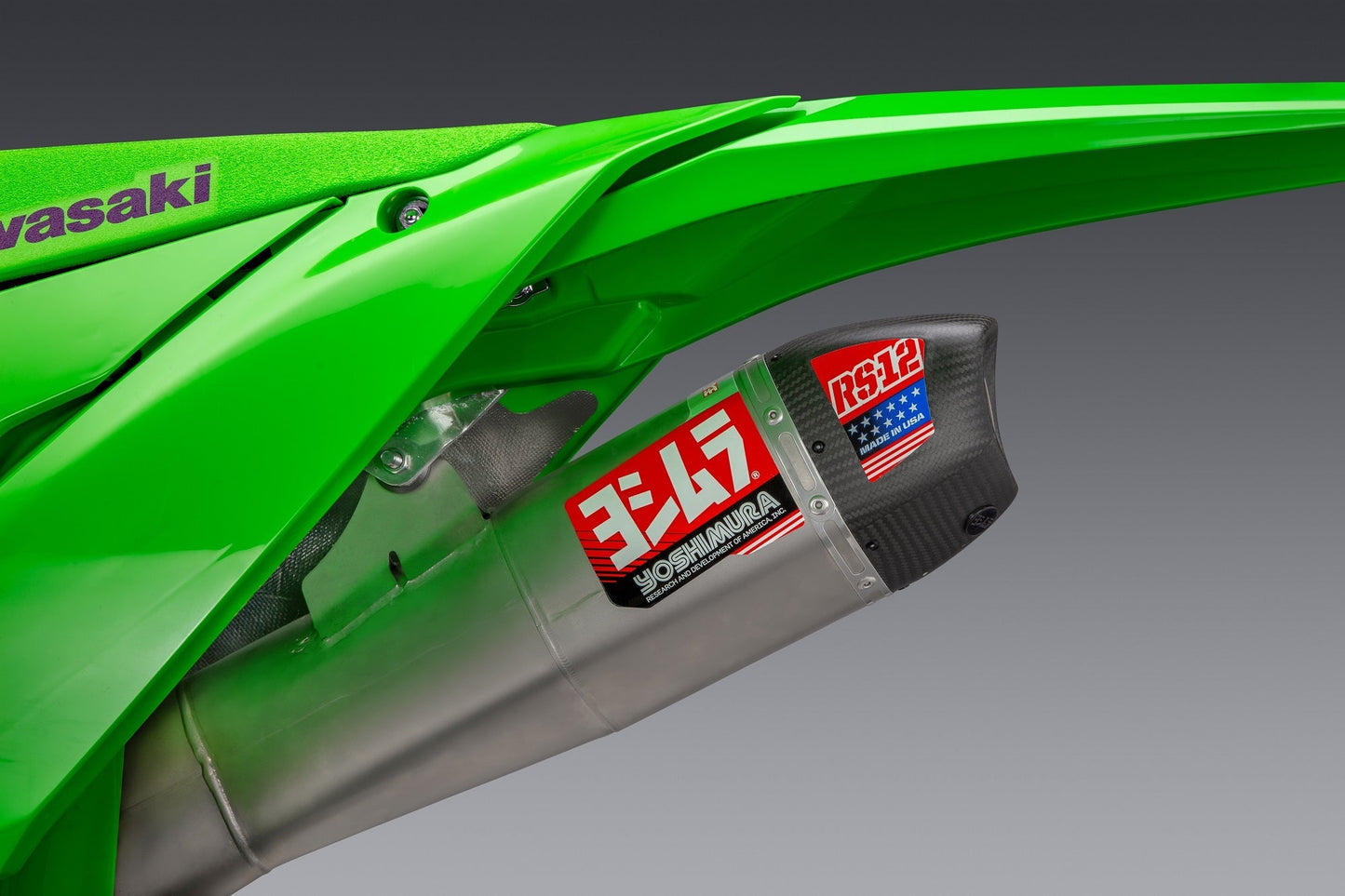 YOSHIMURA Yoshimura - Rs 12 System SS/Al/CF KX450 - Part 244730S320 - Matte Carbon Fiber Finish - fits 2024 Kawasaki KX450F and KX450X 244730S320 - Moto - House MX