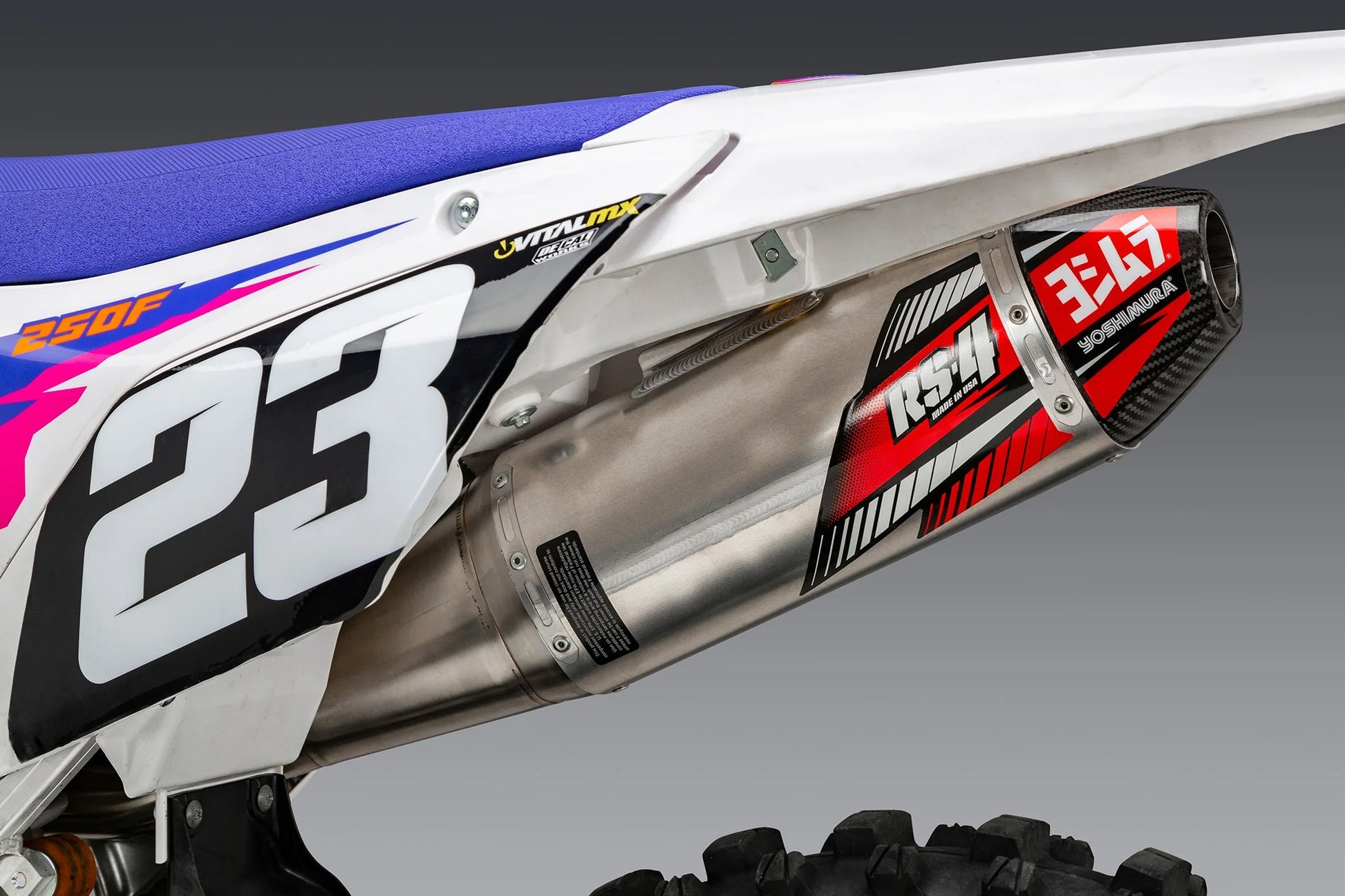 YOSHIMURA Yoshimura - RS - 4 Slip - On Exhaust - Part 231032D320 - Fits 2024 Yamaha YZ250F 231032D320 - Moto - House MX