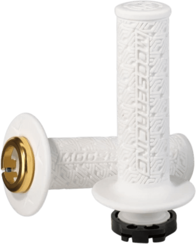 MOOSE RACING 36 SERIES CLAMP-ON GRIPS - White/Gold - 0630-2536