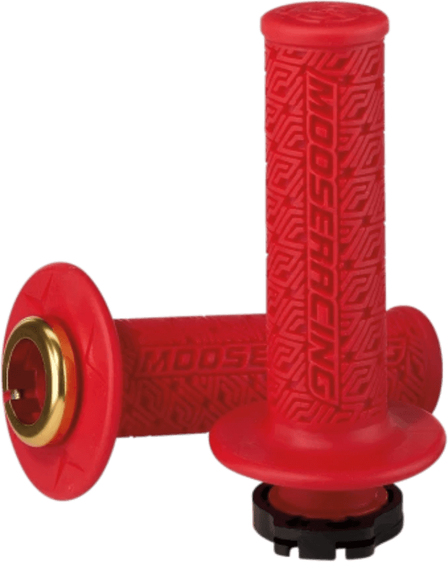 MOOSE RACING 36 SERIES CLAMP-ON GRIPS - Red/Gold - 0630-2539