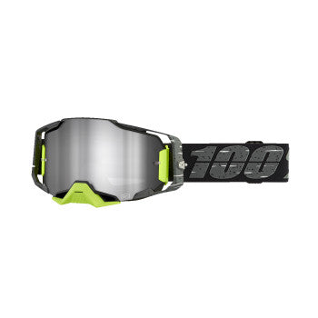 100% Armega Motocross Goggles 50005-00022 Antibia Silver Flash Mirror
