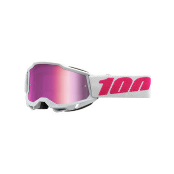 100% Accuri 2 Motocross Goggles 50014-00019 Keetz Pink Mirror Lens